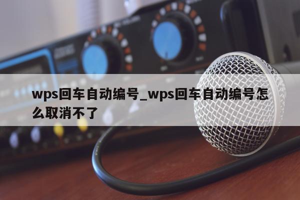 wps回车自动编号_wps回车自动编号怎么取消不了