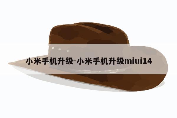 小米手机升级-小米手机升级miui14